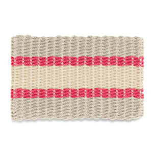Lobster Rope Doormats, Outdoor Door Mats, Wicked Good Door Mats Made in Maine, Dark Tan, Red, Light Tan