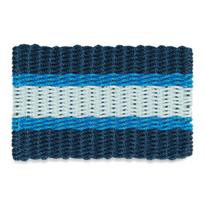 Lobster Rope Doormats, Outdoor Door Mats, Wicked Good Door Mats Made in Maine, Navy, Light Blue, Seafoam