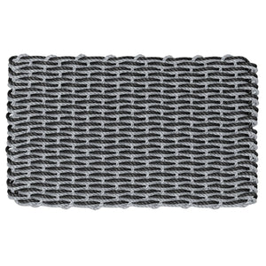 Lobster Rope Outdoor Doormat in Silver & Black Double Weave