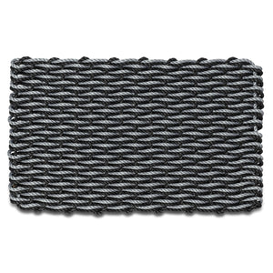 Lobster Rope Doormats, Outdoor Door Mats, Wicked Good Door Mats Made in Maine, Silver & Black Double Weave